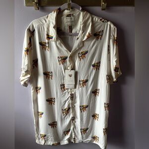 Denim & Flower Love Wins French Bulldog Rainbow Pride Cape Button Down Shirt